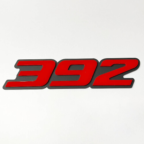 392 Raised 3D Red and Gray — Emblema (guardabarros, portón trasero, parrilla delantera)