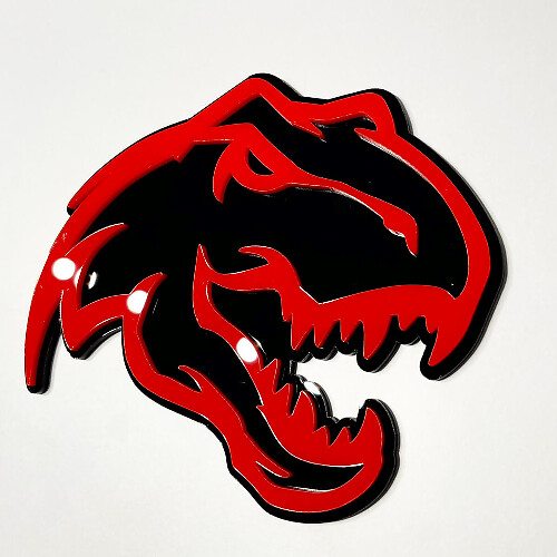 Insignia 3D de Dinosaur T-Rex TRX - Insignias personalizadas para el portón trasero de la parrilla del guardabarros Emblema 2
