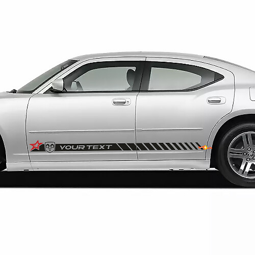 Kit de Calcomanías de Vinilo de Rayas Laterales para Puertas con Estroboscópico Personalizado para Dodge Charger