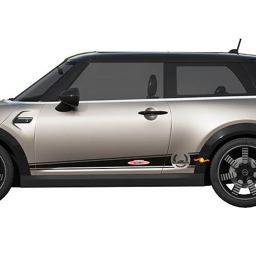 Calcomanía de vinilo lateral con franjas John Cooper Works AC Schnitzer para MINI Cooper_1