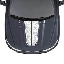 Hood Dual Stripes Mapa topográfico para Dodge RAM 1500 REV Vinilo Calcomanías Pegatinas Gráficos
 3