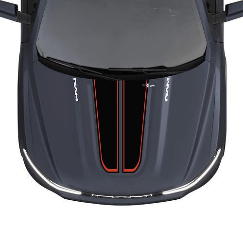 Hood Dual Stripes para Dodge RAM 1500 REV Vinilo Calcomanías Pegatinas Gráficos
