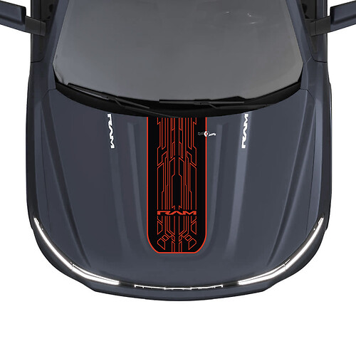 Hood Dual Stripes para Dodge RAM 1500 REV Vinilo Calcomanías Pegatinas Gráficos
