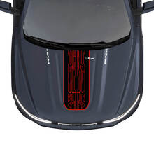 Vinilo adhesivo de banda en capó estilo Techno personalizado para Dodge Ram 1500 REV_3