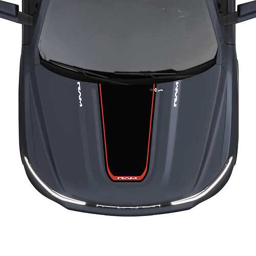 Hood RAM Stripes para Dodge RAM 1500 REV Vinilo Calcomanías Pegatinas Gráficos
