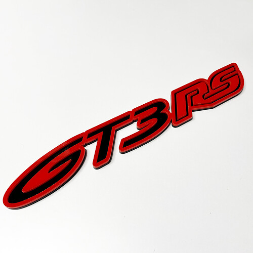 Insignia GT3 RS 3D: emblema personalizado de las insignias de la parrilla delantera del portón trasero del guardabarros para Porsche GT3 RS
