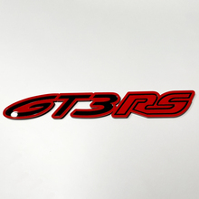 Insignia GT3 RS 3D: emblema personalizado de las insignias de la parrilla delantera del portón trasero del guardabarros para Porsche GT3 RS
 3