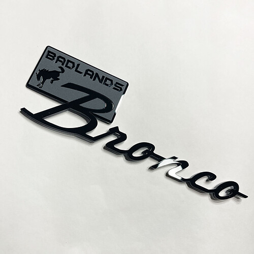 Bronco Badlands Fender Insignias Tailgate Emblem 3d Insignia negra vs gris
