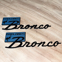 Bronco Badlands Fender Insignias Tailgate Emblem 3d Insignia negra vs gris
 6
