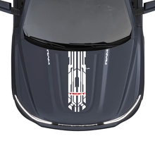 Calcomanías de Vinilo de Rayas Cortas Personalizadas Techno Style para Capó Dodge Ram 1500 REV_3