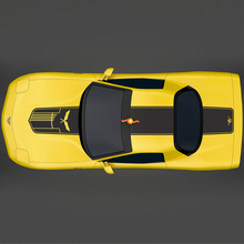 Calcomanía para capó Chevy Corvette C5 con rayas Jake Skull
 2