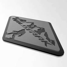 Insignias de guardabarros Bronco Badlands, emblema de portón trasero, insignia 3D, negro vs gris
 2