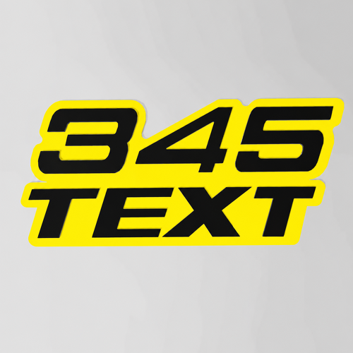345 Hemi Style Custom TEXT Raised 3D Yellow and Black — Emblema (guardabarros, portón trasero, parrilla delantera)