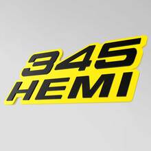 Insignia 345 Hemi 3D - Emblema personalizado de las insignias del portón trasero de la parrilla del guardabarros
 3