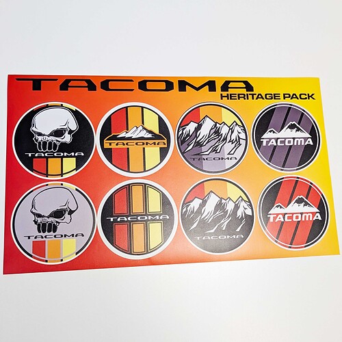 Tacoma Heritage Retro Vintage estilo antiguo paquete de pegatinas calcomanías gráficos rayas de carreras para Toyota
