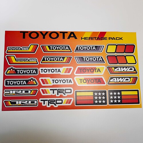 Toyota Heritage Retro Vintage estilo antiguo paquete de pegatinas calcomanías gráficos
