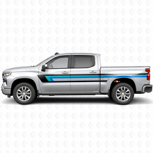Tiras de vinilo retro en la línea superior de la puerta y el lateral de la caja para Chevrolet Silverado 1500 T1XX 2019-2026_2