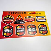 Toyota High Mileage Heritage Retro Vintage Estilo antiguo Paquete de pegatinas Calcomanías Gráficos
 3