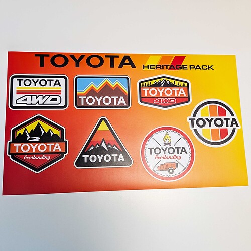 Toyota Mountains Heritage Retro Vintage estilo antiguo paquete de pegatinas calcomanías gráficos

