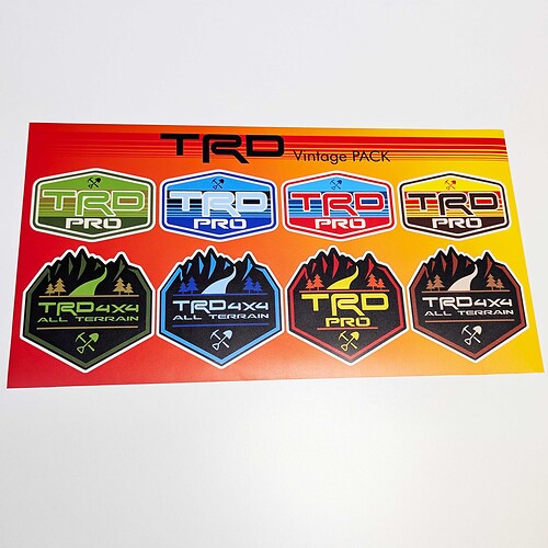TRD Heritage Retro Vintage estilo antiguo paquete de pegatinas gráficos de calcomanías
