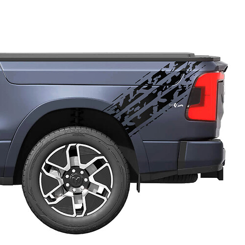 Calcomanías de vinilo con rayas laterales para cama, gráficos, Dodge RAM 1500 REV
