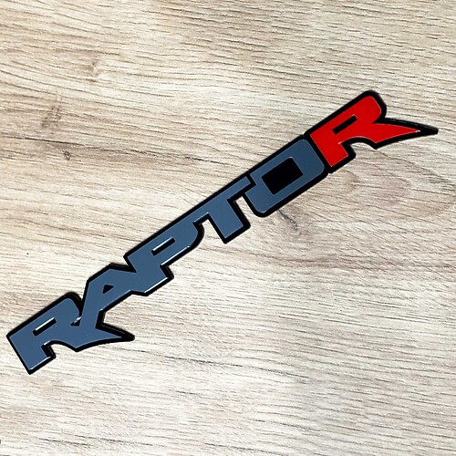 Insignia Raptor Red R 3D, emblema de insignias para portón trasero de guardabarros
