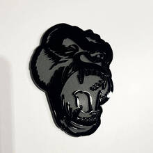 Insignia 3D personalizada, emblema de insignias de parrilla delantera para puerta trasera de guardabarros de gorila enojado
 2