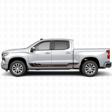 Bandas de vinilo paralelas para puertas y paneles de faldones para Chevrolet Silverado 1500 T1XX 2019-2026_2