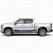 Bandas de vinilo paralelas para puertas y paneles de faldones para Chevrolet Silverado 1500 T1XX 2019-2026_3