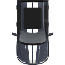 Calcomanías de vinilo con rayas centrales dobles para capó y techo para Dodge RAM 1500 REV
 2