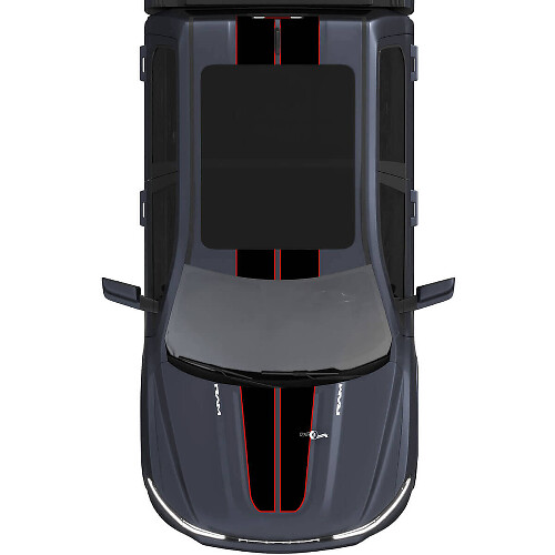 Calcomanías de Vinilo con Doble Raya Central para Capó y Techo 3 para Dodge Ram 1500 REV