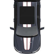 Calcomanías de Vinilo con Doble Raya Central para Capó y Techo 3 para Dodge Ram 1500 REV 2