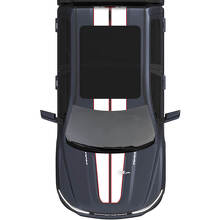 Rayas centrales dobles para capó y techo para Dodge RAM 1500 REV Vinilos Calcomanías Pegatinas Gráficos 3
 2