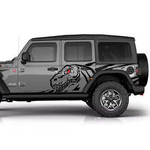 Kit de Calcomanías de Vinilo Gráficas Laterales T-Rex para Jeep Wrangler_2