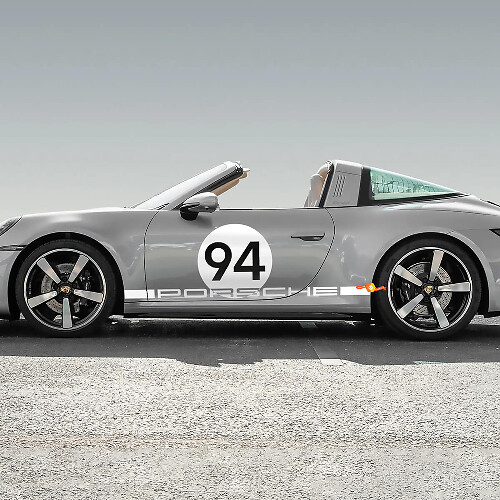 Kit de vinilos laterales con número estilo Heritage para Porsche 911 Targa 4S