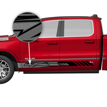 Puertas laterales Rocker Panel Stripes Vinilo Calcomanías Pegatinas Gráficos para Dodge RAM 1500 TUNGSTENO
 2