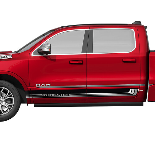 Side Rocker Heritage Panel Stripes Vinilo Calcomanías Pegatinas Gráficos para Dodge RAM 1500 TUNGSTENO
