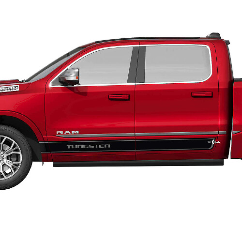 Kit de Calcomanías Laterales de Vinilo con Letras de Tungsteno para Dodge Ram 1500 Tungsteno