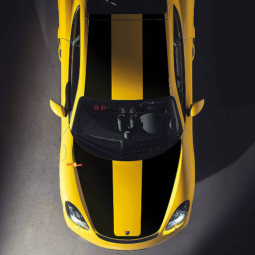 Kit de vinilos adhesivos con rayas dobles para capó y techo de competición para Porsche Cayman GT4