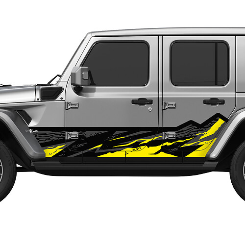 Puertas laterales de envoltura de montañas de camuflaje CAMO PELQUETA VINIL STACTA PELQUETA Jeep Wrangler
