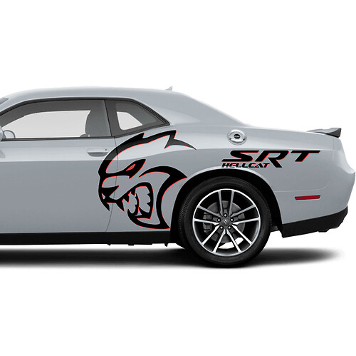 Dos colores Hellcat Red Eye Super Stock Side calcomanías para Dodge Challenger Redeye o Charger
