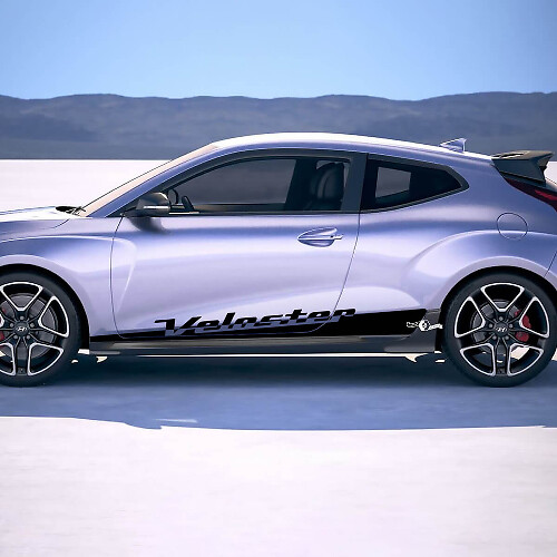 2x Pegatinas de vinilo de tiras para panel lateral de la puerta, aptas para Hyundai Veloster