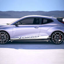 2x Pegatinas de vinilo de tiras para panel lateral de la puerta, aptas para Hyundai Veloster 3