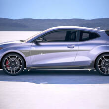 2x Panel Rocker Striegas de panel de la puerta Pegatinas Vinyl Pegatinas Ajuste a Hyundai Veloster
 2