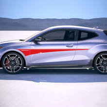 2x Panel Rocker Striegas de panel de la puerta Pegatinas Vinyl Pegatinas Ajuste a Hyundai Veloster
 3