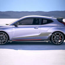 2x lateral de puerta estroboscópica racas calcomanías de vinilo de vinilo apto para hyundai veloster
 2