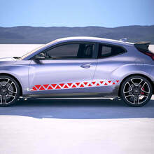 2x Pegatinas de vinilo de rayas de carrera Crankle para el lateral de la puerta, compatibles con Hyundai Veloster 3