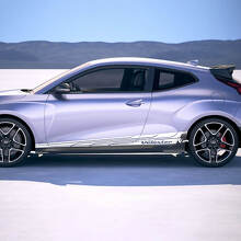 Alas laterales de 2x a la puerta rayas de carreras Pegatinas de vinilo Corte de calcomanía para Hyundai Veloster
 2