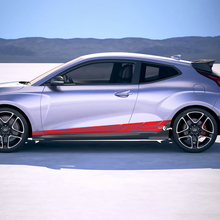 Alas laterales de 2x a la puerta rayas de carreras Pegatinas de vinilo Corte de calcomanía para Hyundai Veloster
 3