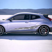 Alas laterales de 2x a la puerta rayas de carreras Pegatinas de vinilo Corte de calcomanía para Hyundai Veloster
 2